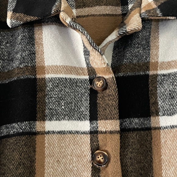 Amazon Women's Brown Plaid Utility Jacket - Picture 2 of 2